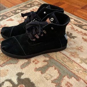 TOMS suede lace up booties